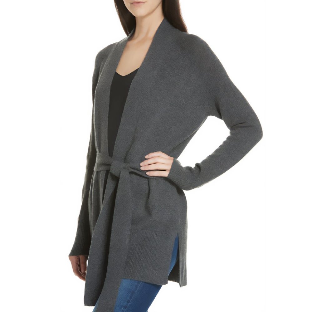 Theory | Cashmere Malinka belted cardigan | Charcoal | Size S - Picture 3 of 12